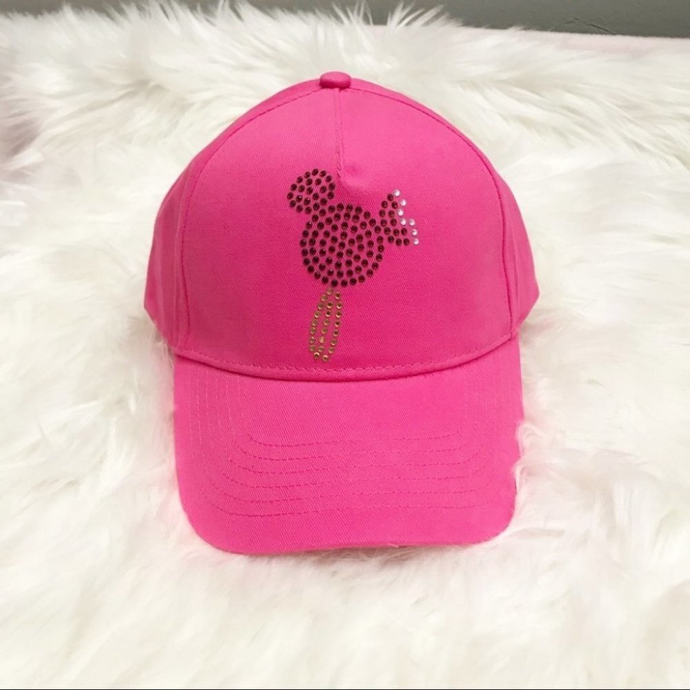 Original Disney Parks Pink Mickey Mouse Ice Cream Bar Jeweled Ball Cap hat